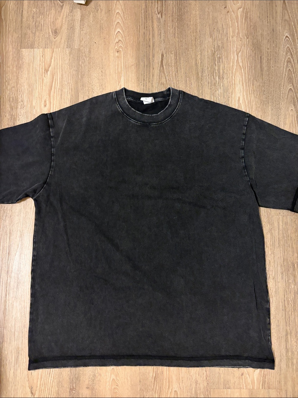 Black Men's Washed Crewneck T-Shirt